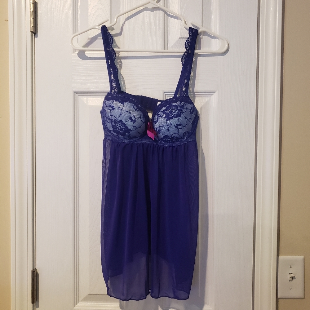 Purplish bluish sheer lingerie